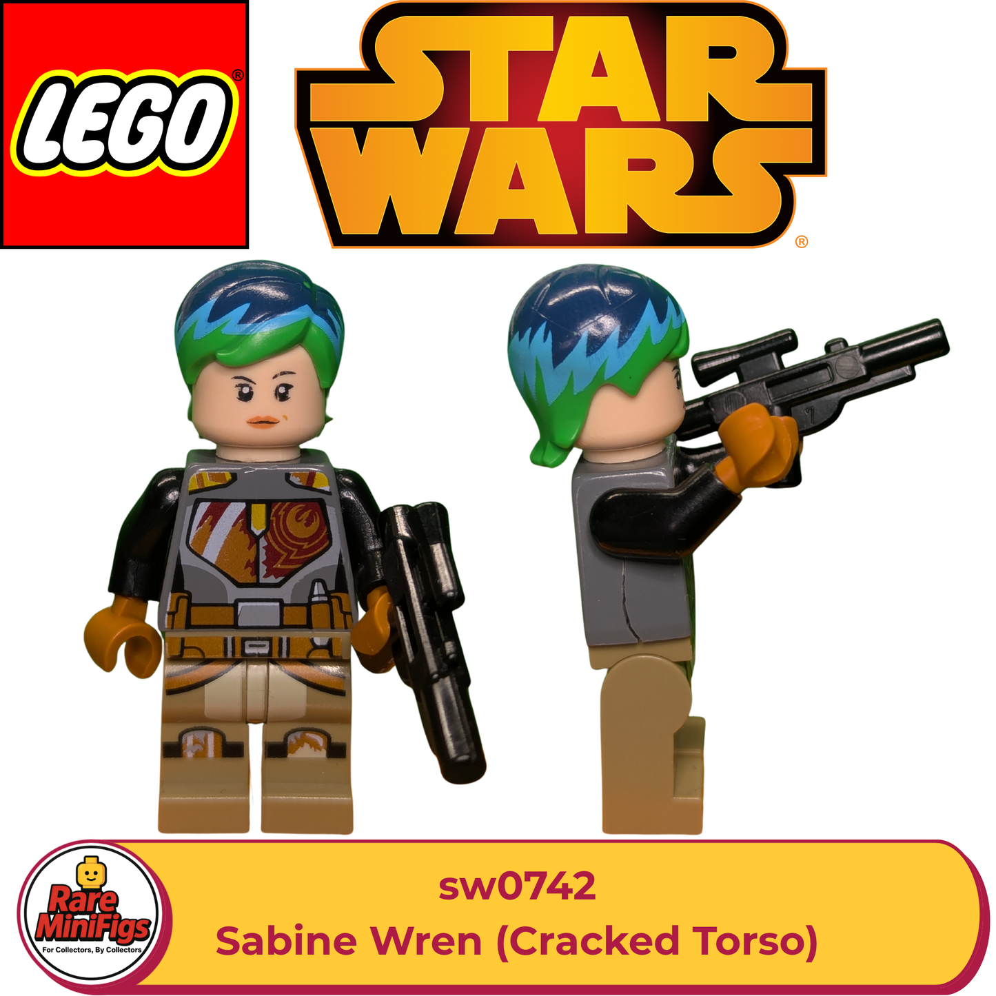 LEGO® Star Wars Sabine Wren Minifigure (sw0742) – Cracked Torso