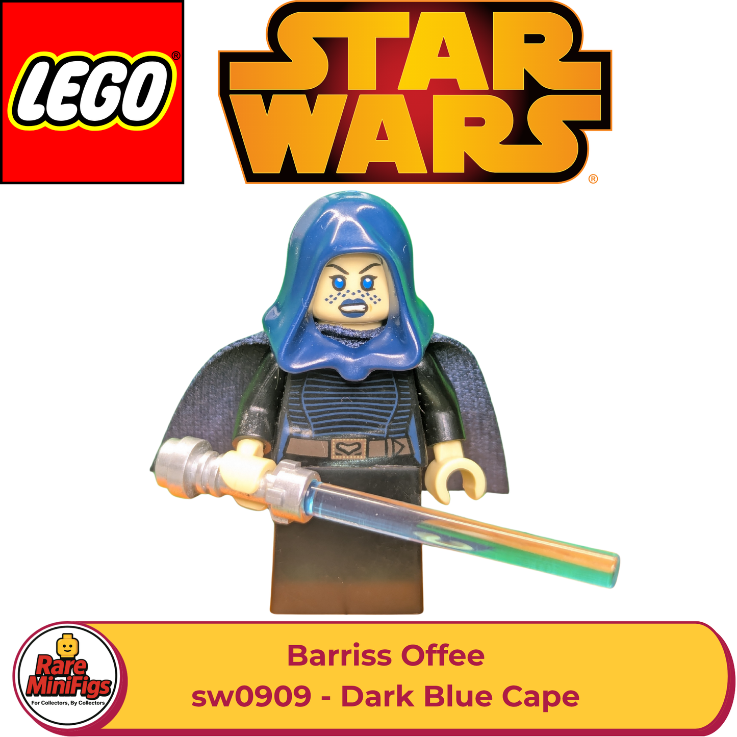 LEGO® Star Wars Barriss Offee Minifigure (sw0909) – Dark Blue Cape & Hood
