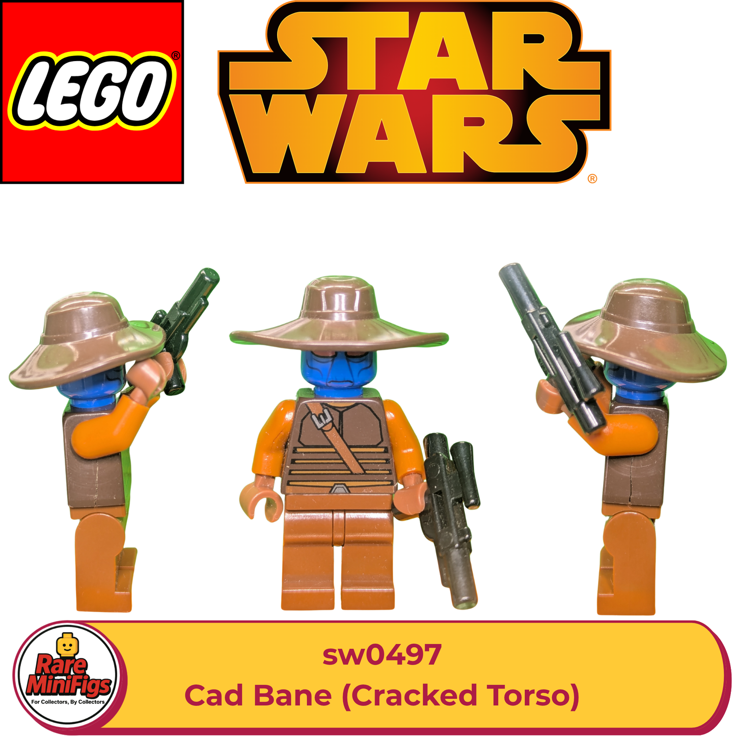 LEGO® Star Wars Cad Bane Minifigure (sw0497)- Cracked Torso